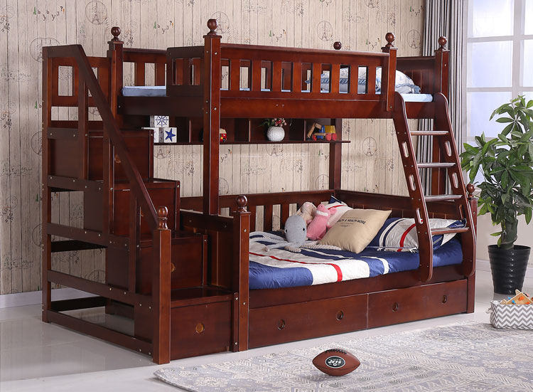 美式實(shí)木雙層床
