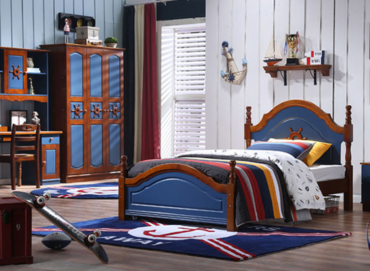 藍棕兒童單層床套房