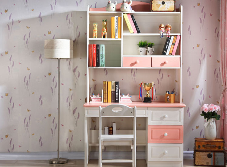 炫彩實木書架組合電腦桌