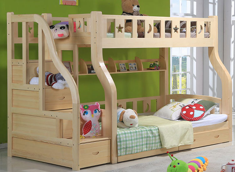 清漆梯柜雙層床