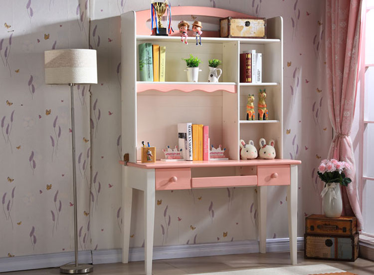 炫彩實木書架組合電腦桌