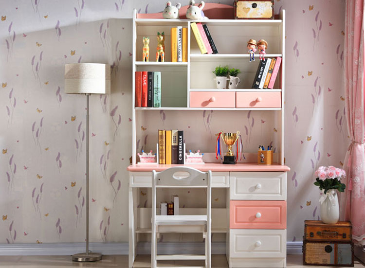 炫彩實木書架組合電腦桌