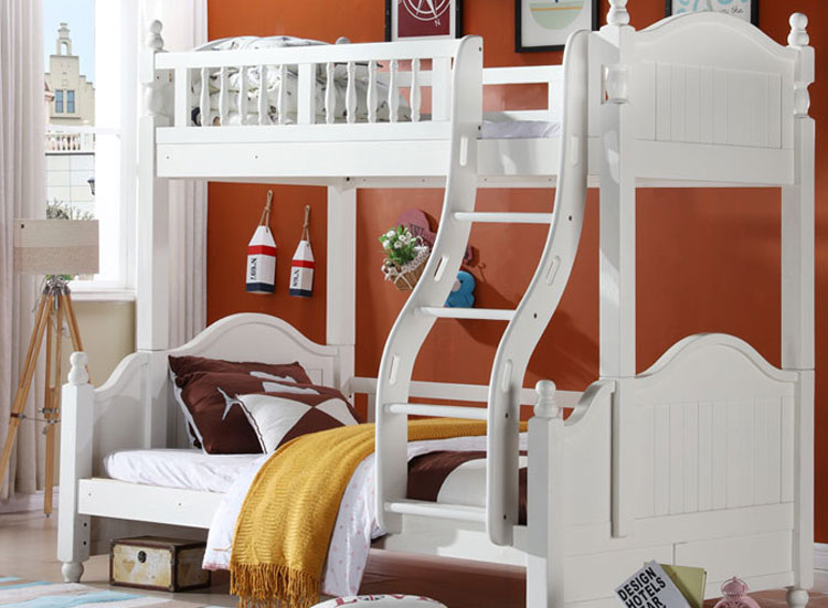 北歐實木兒童雙層床